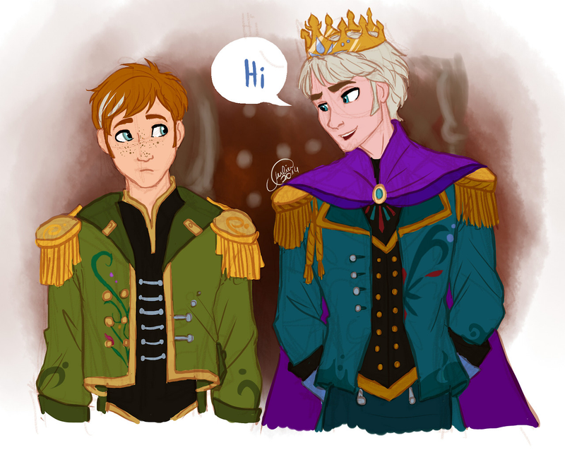 Illustration for article titled Adorable genderbent Frozen fanart turns Elsa into a Snow King